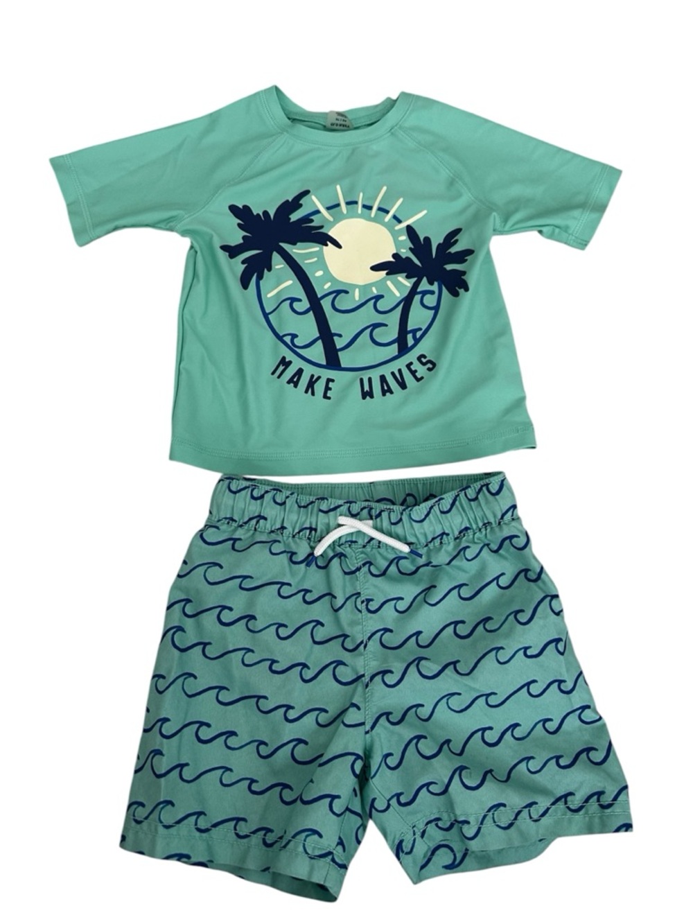 Old Navy Mint Green "Make Waves" Kids Set